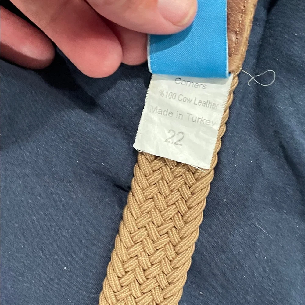 Stylish Tan Braided Kids Belt